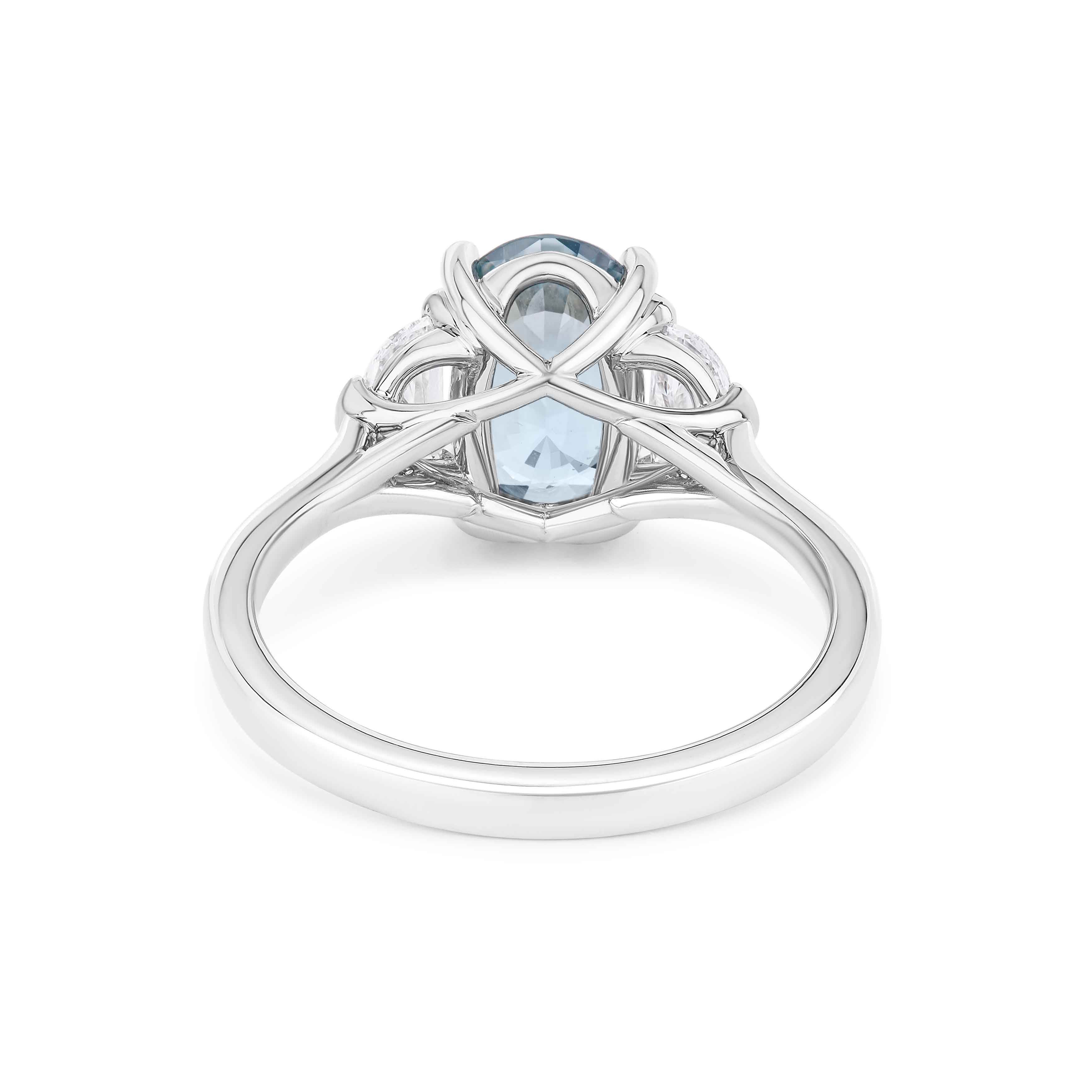 Moira Patience Fine Jewellery Ghlas Oval Pale Blue Sapphire and Diamond Engagement Ring in Edinburgh