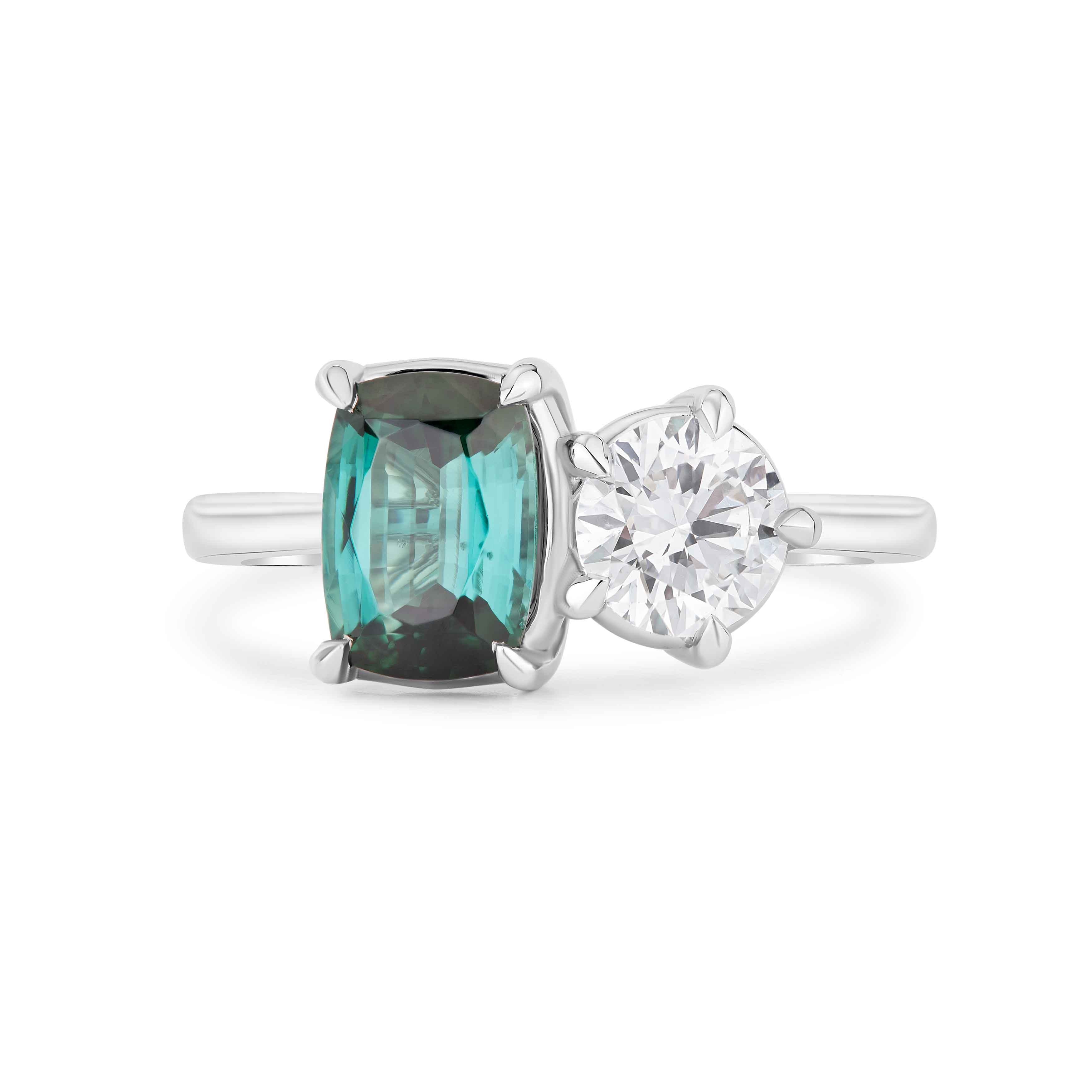 Moira Patience Fine Jewellery diamond and tourmaline toi et moi engagement ring in Edinburgh