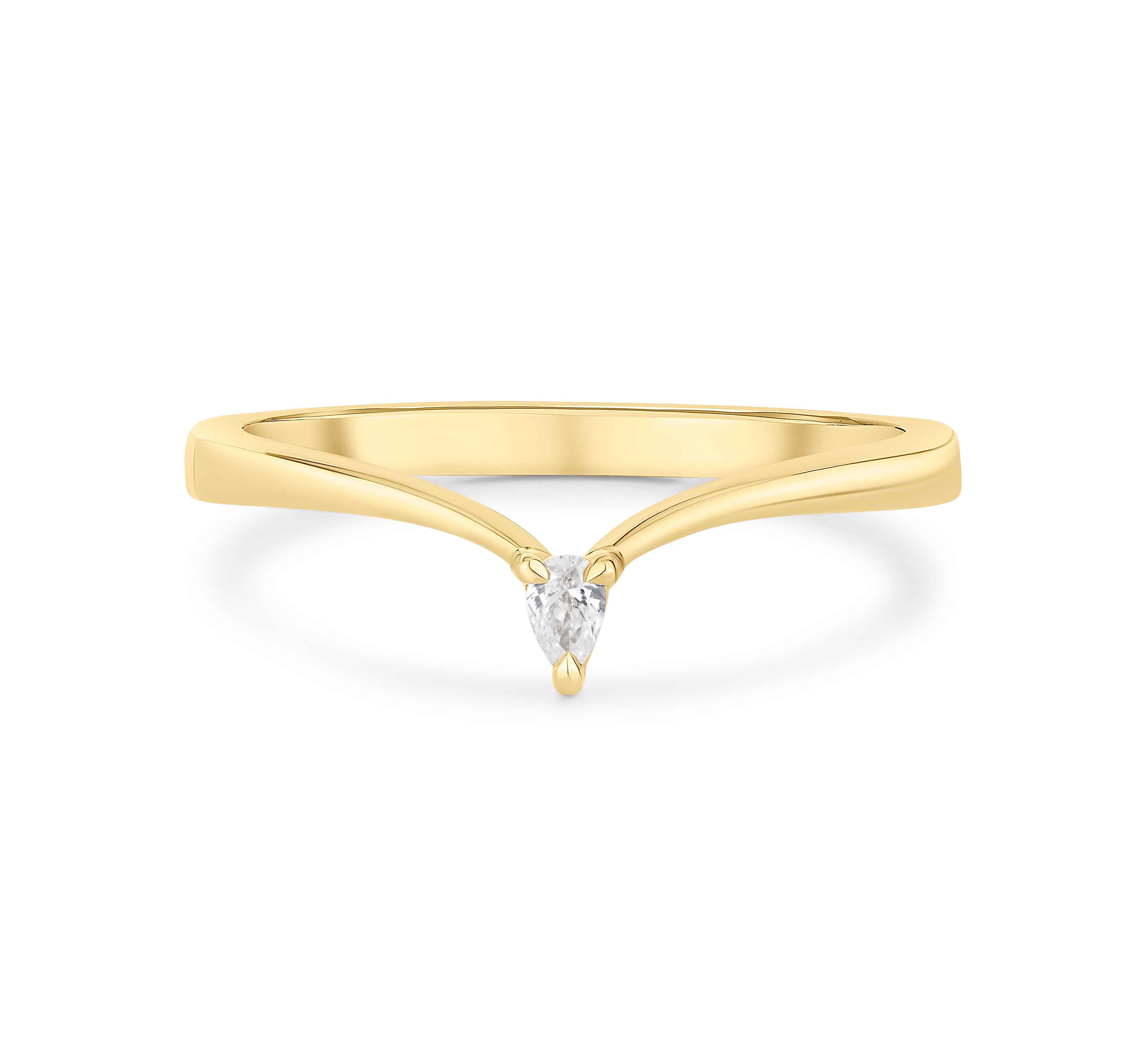 Moira Patience Fine Jewellery V-shaped Pear Diamond Fitted Wedding Ring