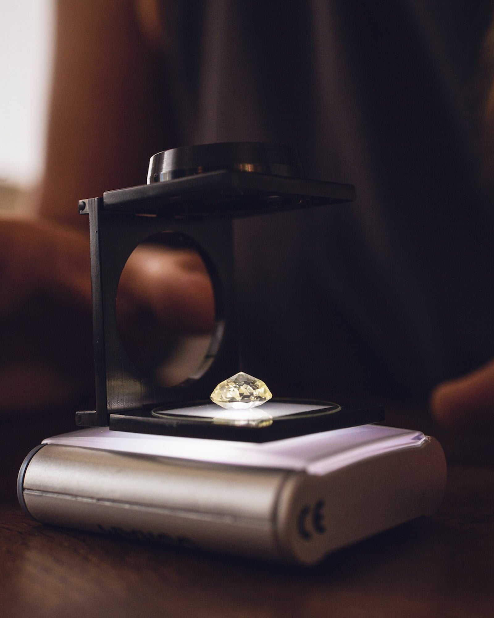 Moira Patience Gem Index Stone testing in showroom