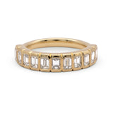 Emerald Cut Diamond Half Eternity Band
