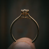 Uist marquise diamond ring; side profile showing wed-fit Arc shoulders