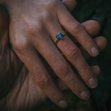 Moira Patience Fine Jewellery Heart Shaped Teal Sapphire Engagement Ring 
