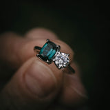 Moira Patience Fine Jewellery diamond and tourmaline toi et moi engagement ring in Edinburgh