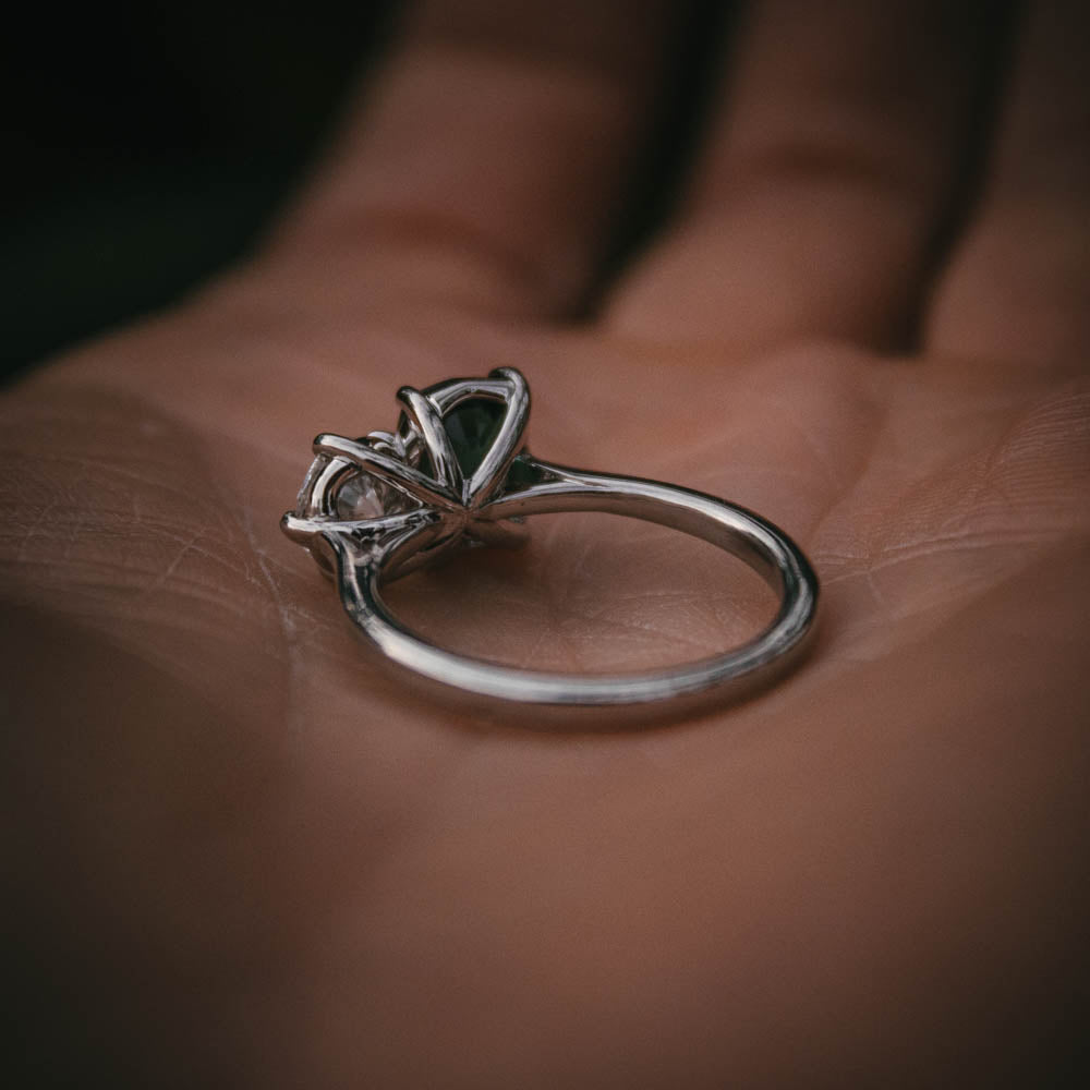 Moira Patience Fine Jewellery diamond and tourmaline toi et moi engagement ring in Edinburgh