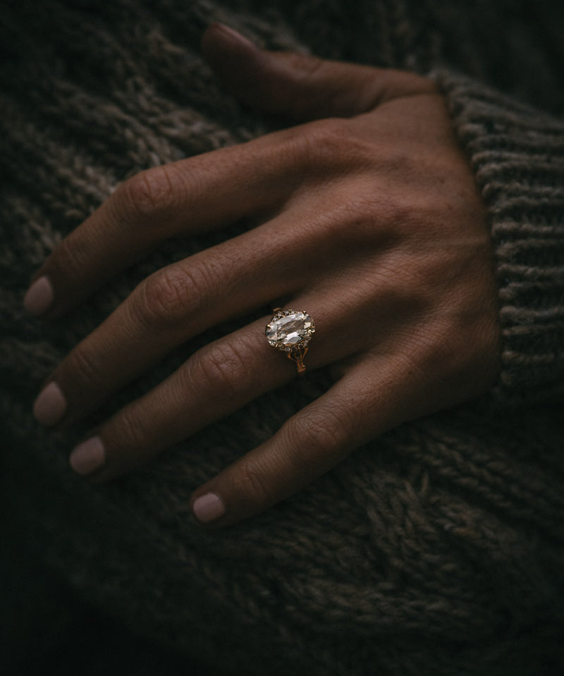 Moira Patience Fine Jewellery Etive Ring warm white old-cut diamond