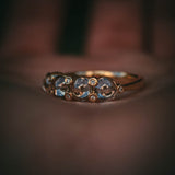 Fótla ring in 18ct yellow gold with four natural champagne diamond cabochons and white diamond accents