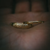 Engraved Wild Flower Wedding Ring