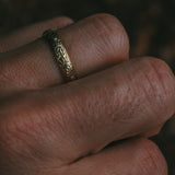 Engraved Wild Flower Wedding Ring