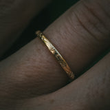 Engraved Wild Flower Wedding Ring