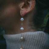 Mara South Sea natural pearl long drop earrings