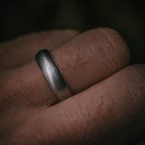 Distressed textured wedding band