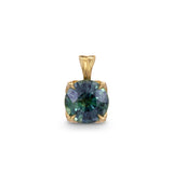 Signature Petal pendant with natural teal sapphire