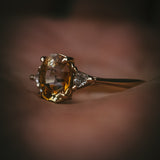 Fidra oval bi-colour natural sapphire ring; side profile