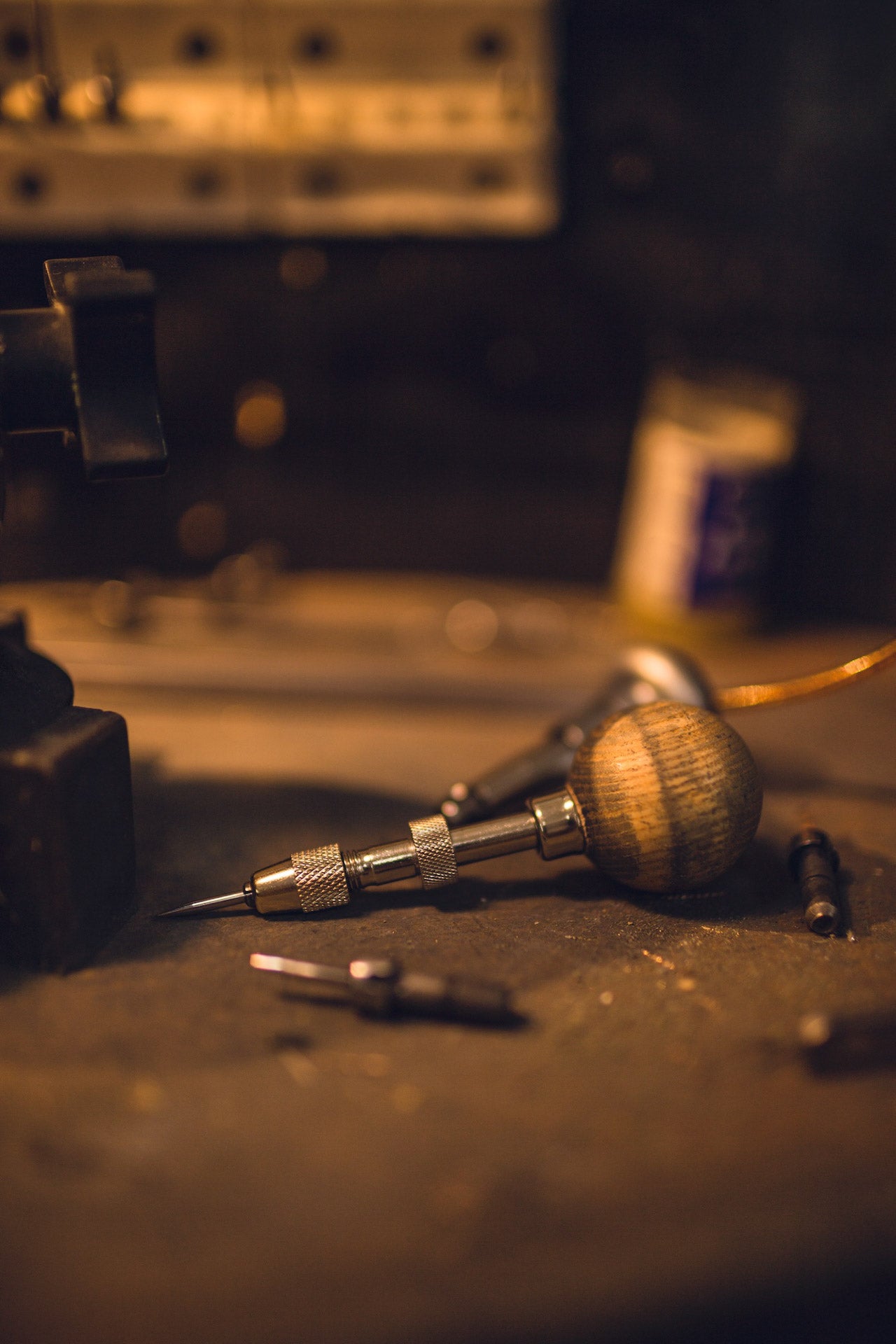 Jewellery workbench in the workshop