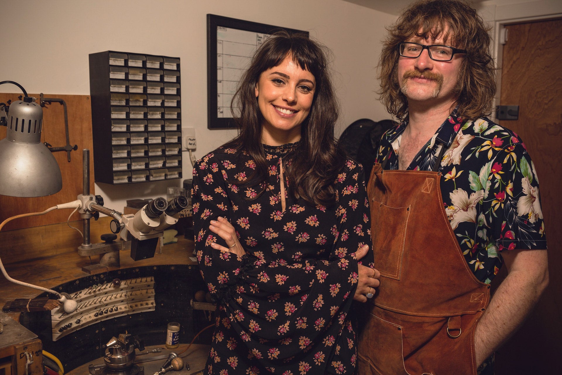 Moira Patience and her master jeweller in our workshop in Scotland