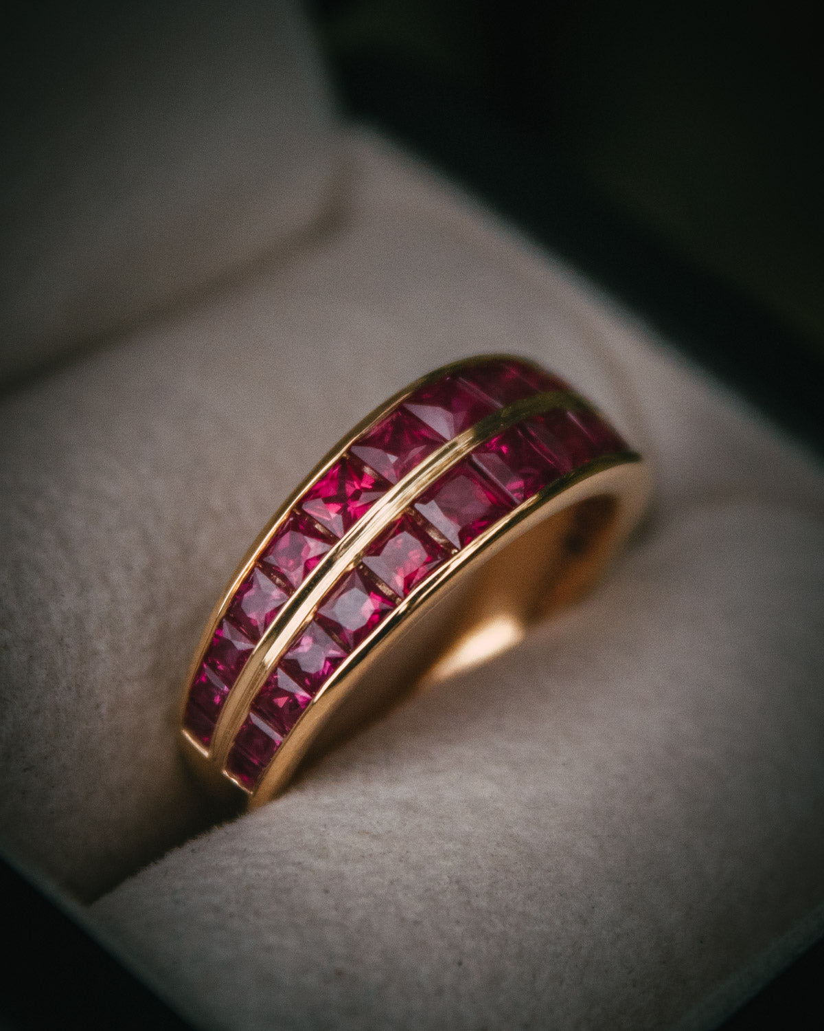 Moira Patience channel set ruby ring