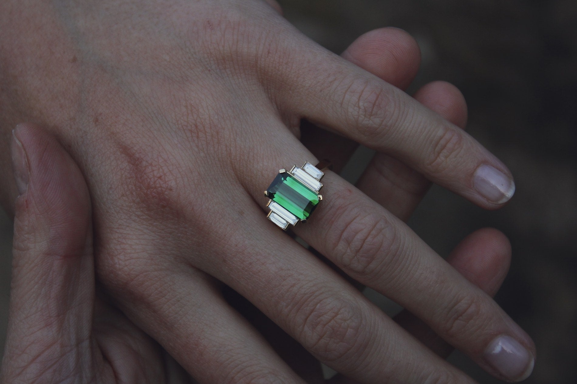 Chrome Tourmaline & Diamond Cocktail Ring