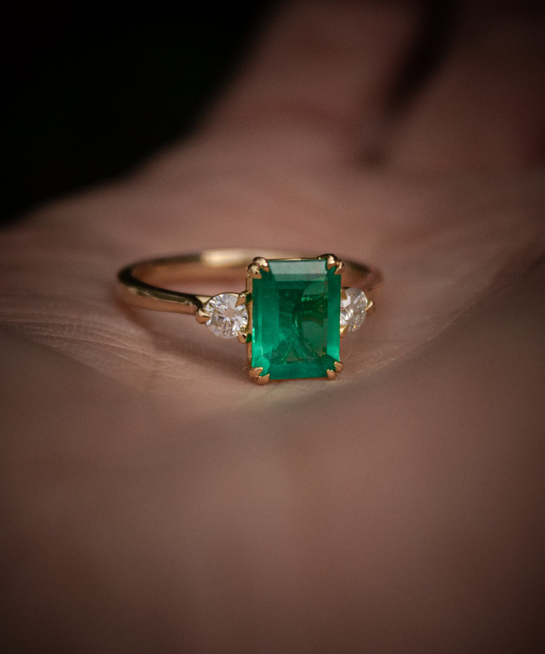 Emerald & Diamond Engagement Ring