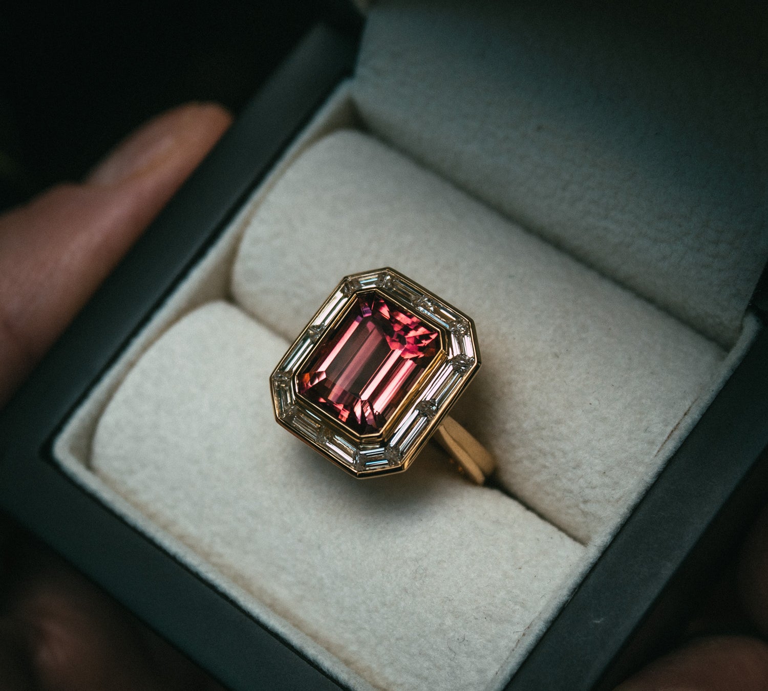 Pink Tourmaline & Diamond Cocktail Ring