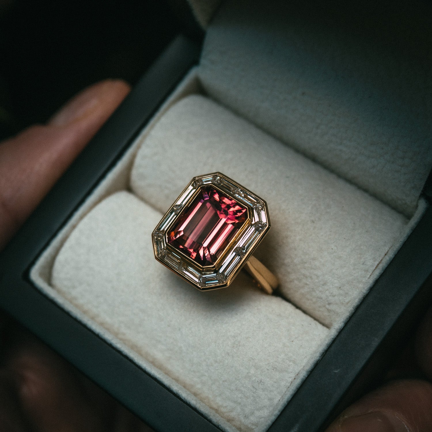 Pink Tourmaline & Diamond Cocktail Ring
