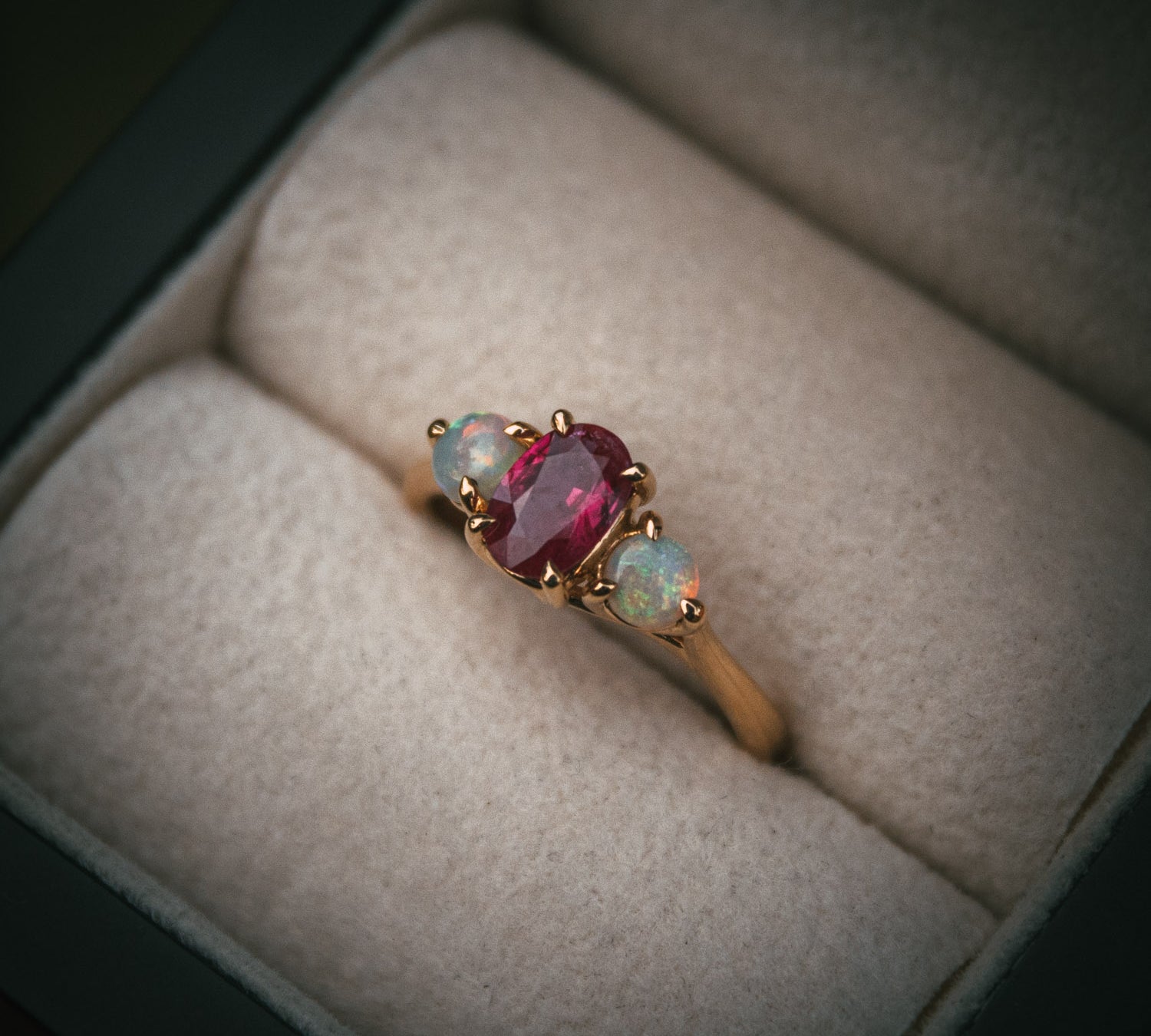 Ruby & Opal Engagement Ring