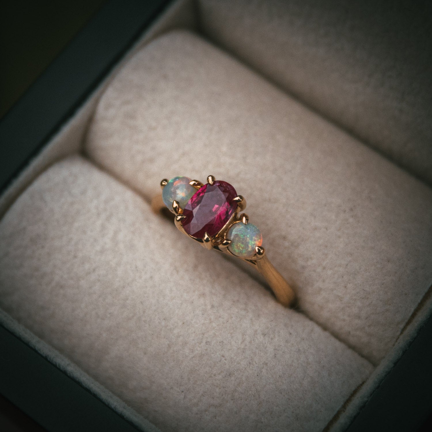 Ruby & Opal Engagement Ring