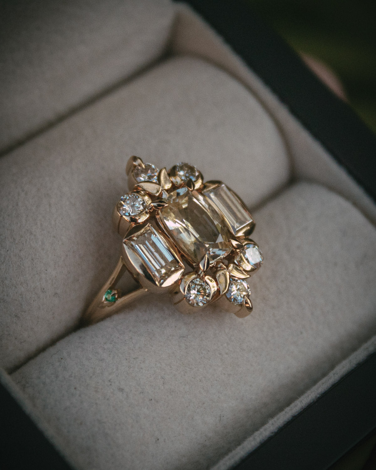 Moira Patience yellow sapphire and diamond ring