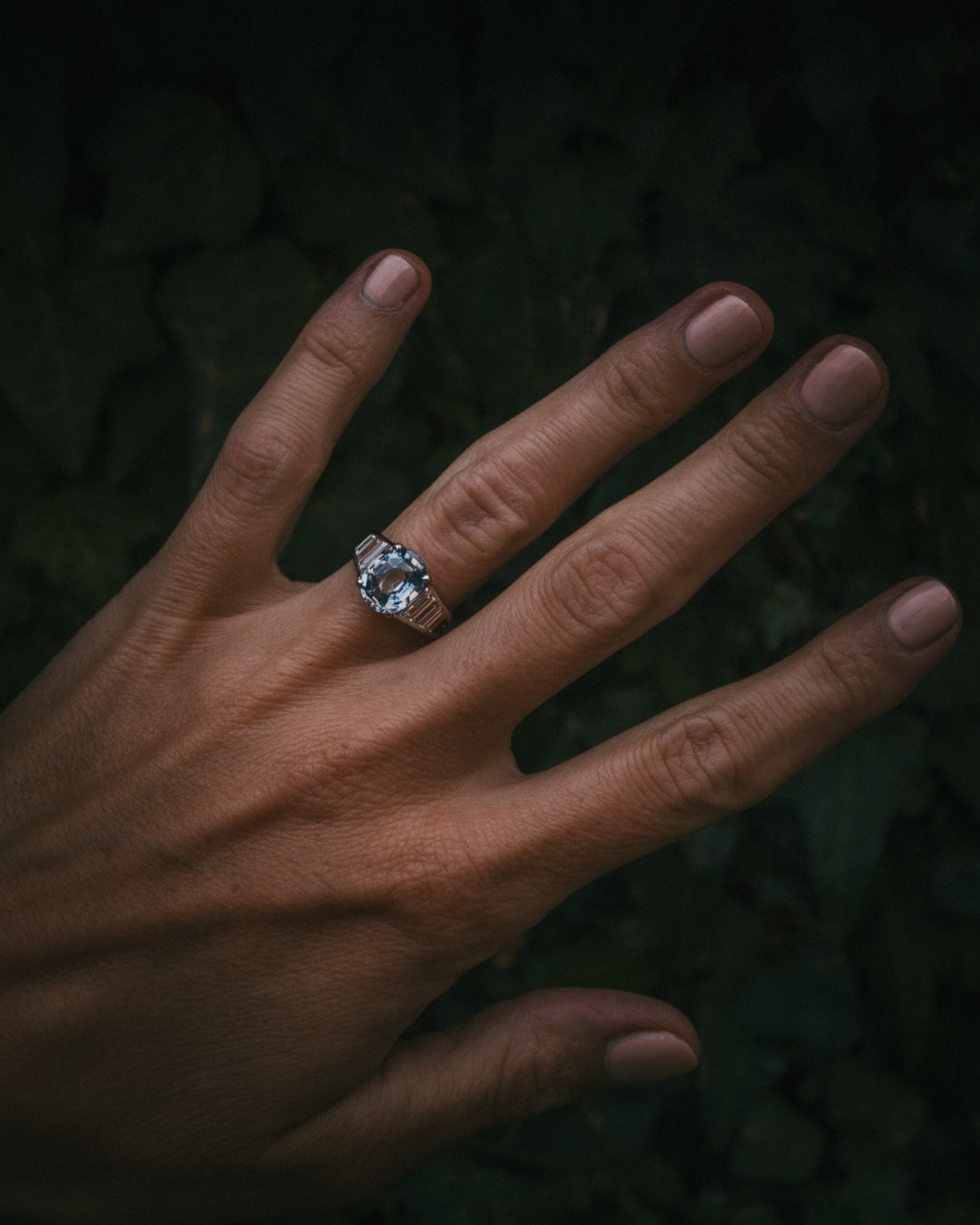 Scottish Fine jewellery by Moira Patience Solas oval sapphire and diamond ring made in Scotland