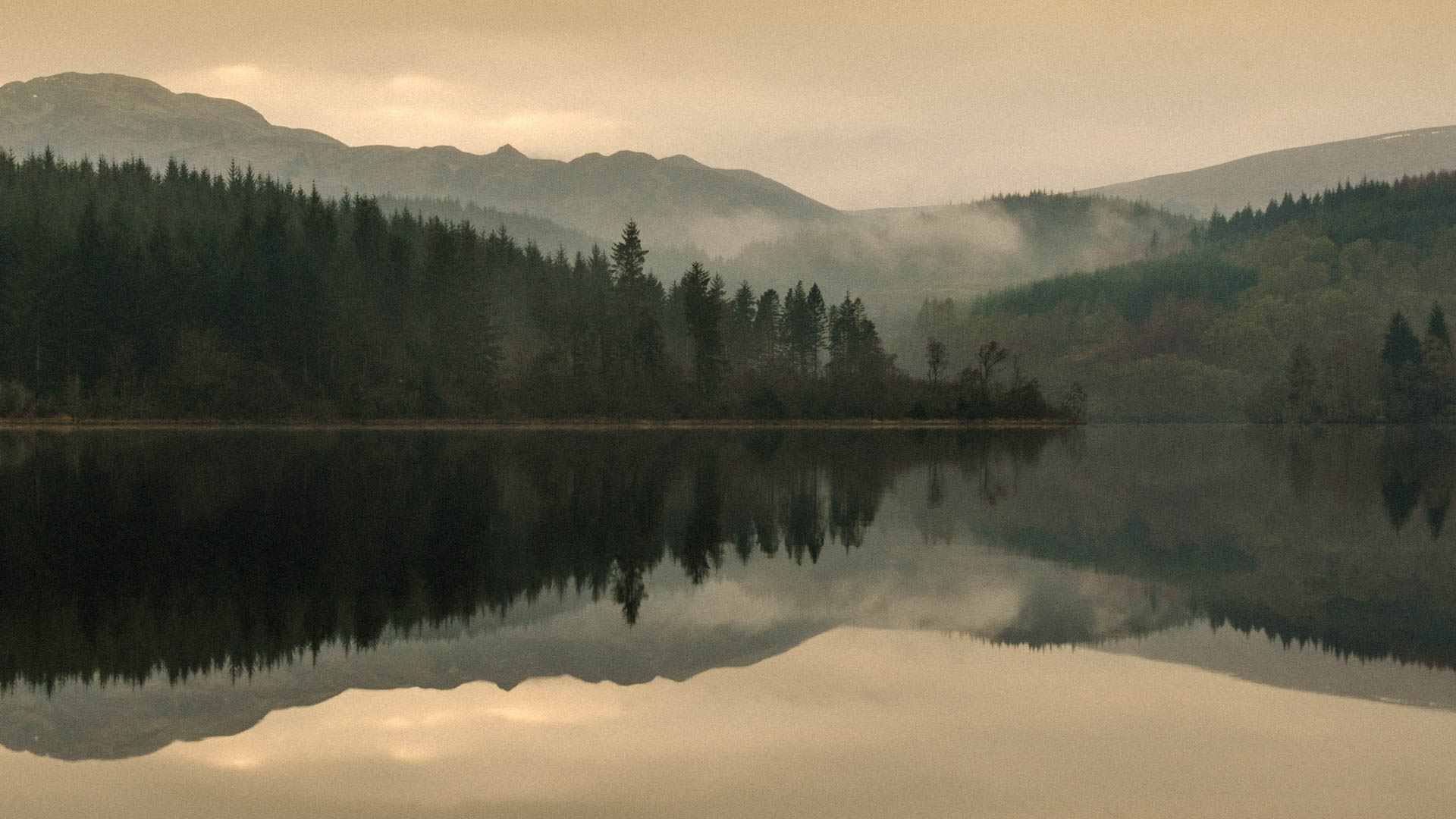 Moira Patience misty lake in the Highlands of Scotland