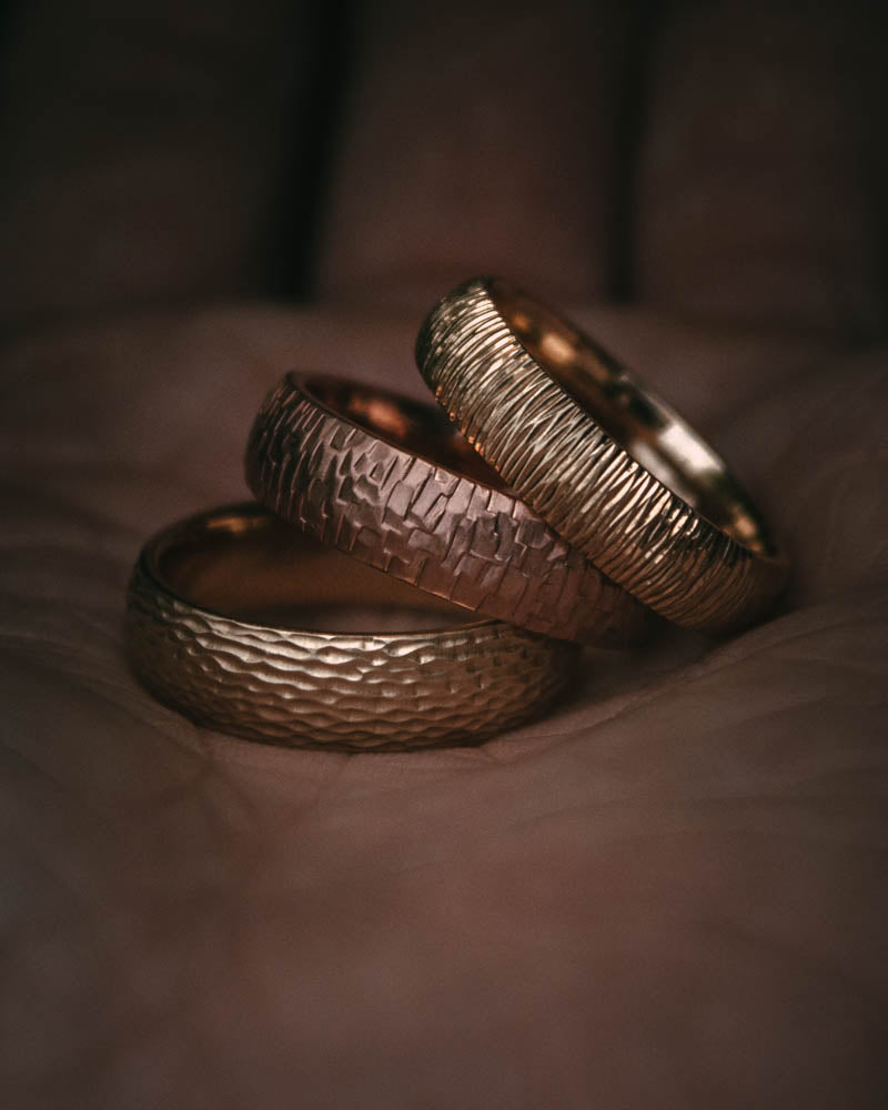 Moira Patience Textured Wedding Rings