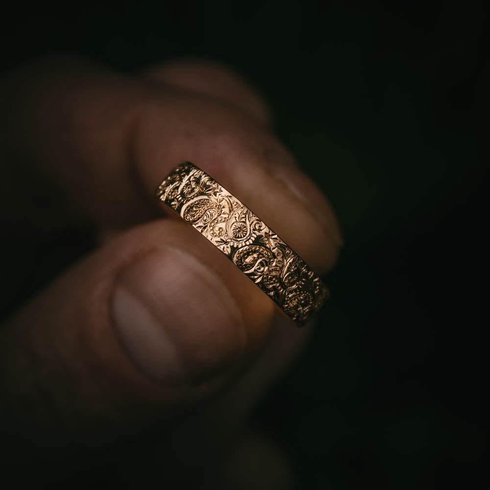 Moira Patience engraved Wedding Ring