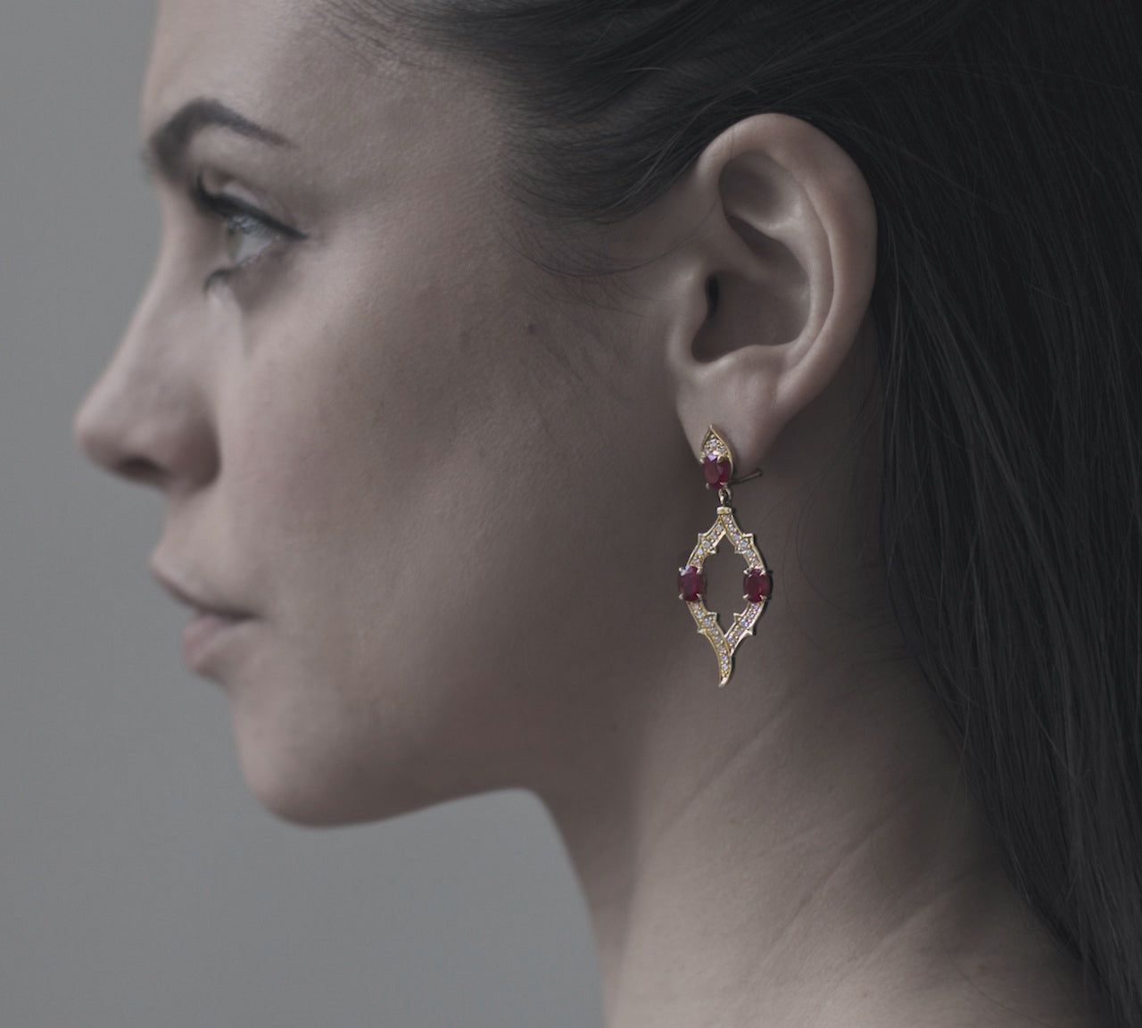 Ruby & Diamond Earrings