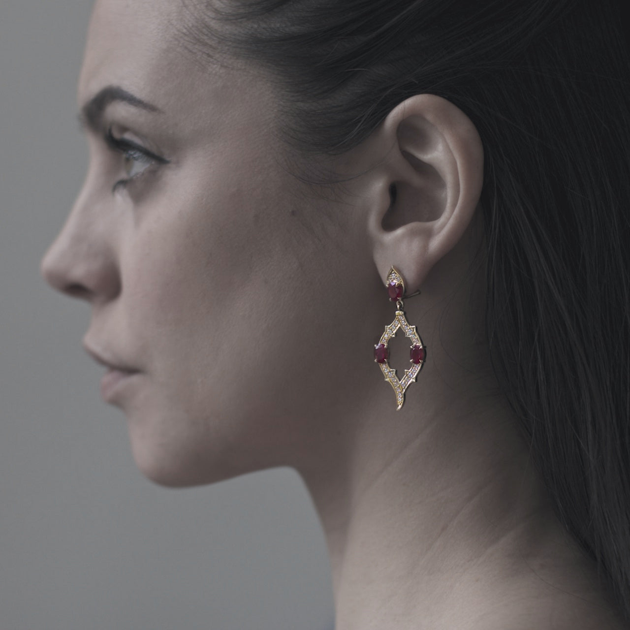 Ruby & Diamond Earrings