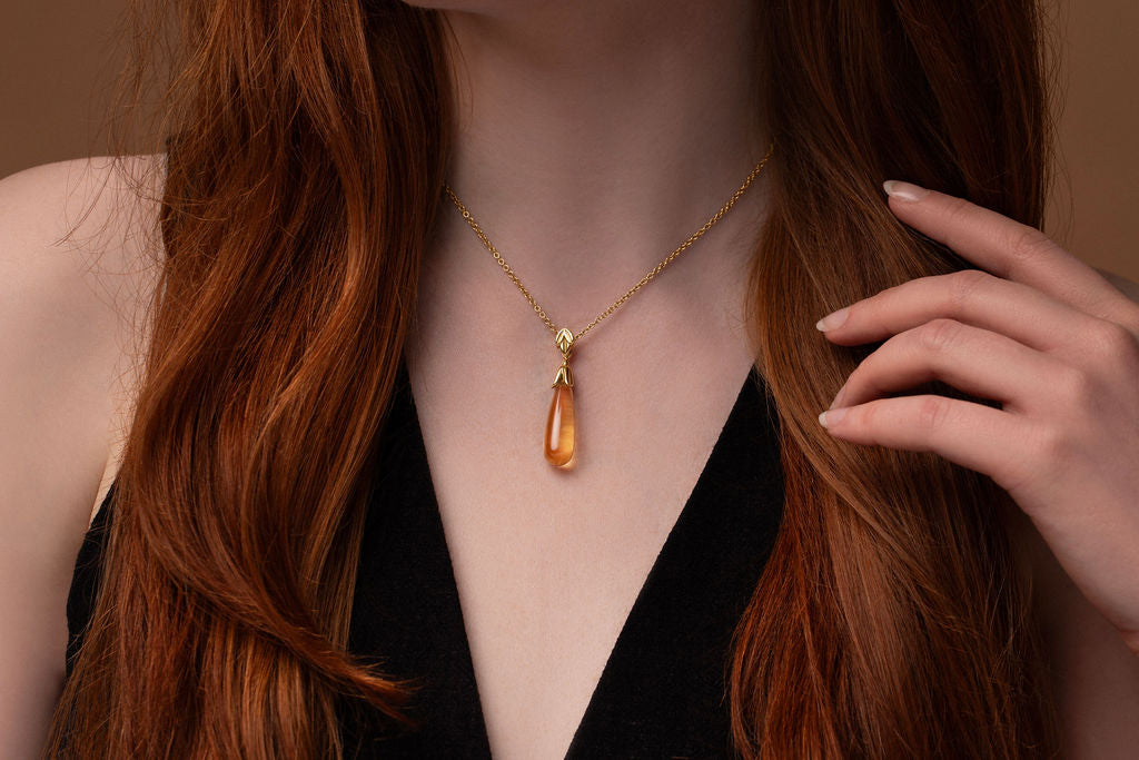 Snowdrop Citrine Drop Pendant