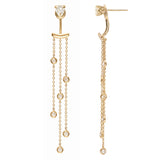 Supernova diamond ear tassels in Yellow gold